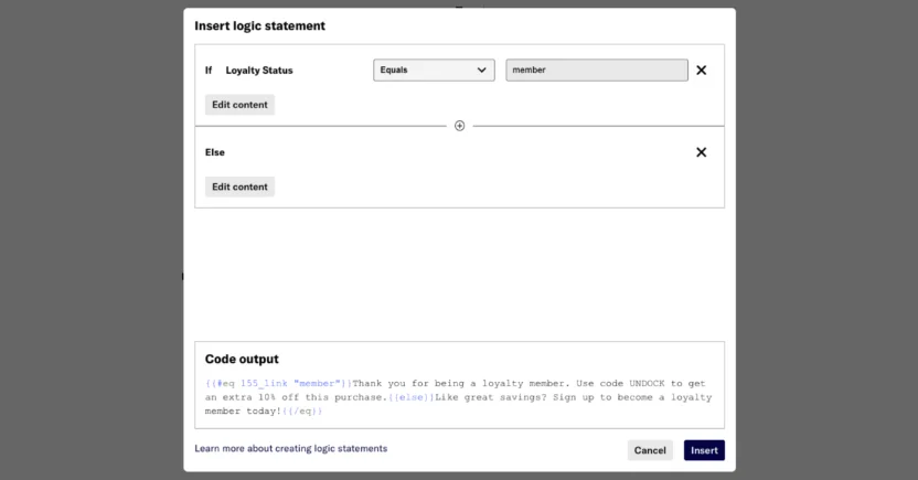 How to set up logic statements in Airship for personalization.
