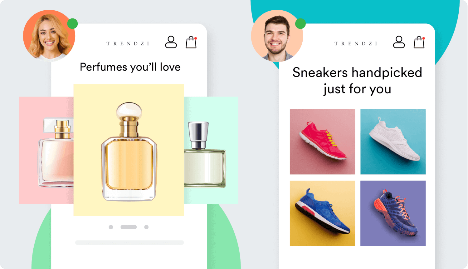 An example of smart recommendations being used for different types of customers